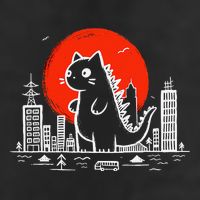 Catzilla Monster Cat Memes Retro Japan Kawaii Kaiju 15oz Campfire Ceramic Mug