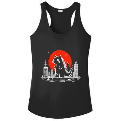 Catzilla Monster Cat Memes Retro Japan Kawaii Kaiju Ladies PosiCharge Competitor Racerback Tank
