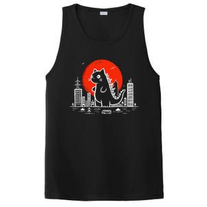 Catzilla Monster Cat Memes Retro Japan Kawaii Kaiju PosiCharge Competitor Tank