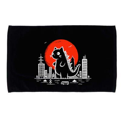 Catzilla Monster Cat Memes Retro Japan Kawaii Kaiju Microfiber Hand Towel