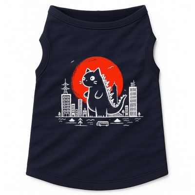 Catzilla Monster Cat Memes Retro Japan Kawaii Kaiju Doggie Tank