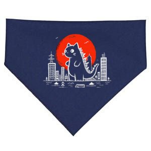 Catzilla Monster Cat Memes Retro Japan Kawaii Kaiju USA-Made Doggie Bandana