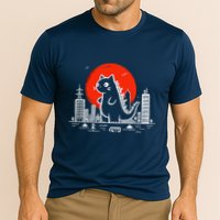 Catzilla Monster Cat Memes Retro Japan Kawaii Kaiju Cooling Performance Crew T-Shirt
