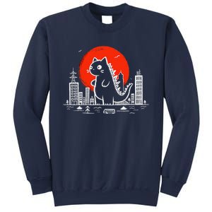 Catzilla Monster Cat Memes Retro Japan Kawaii Kaiju Sweatshirt