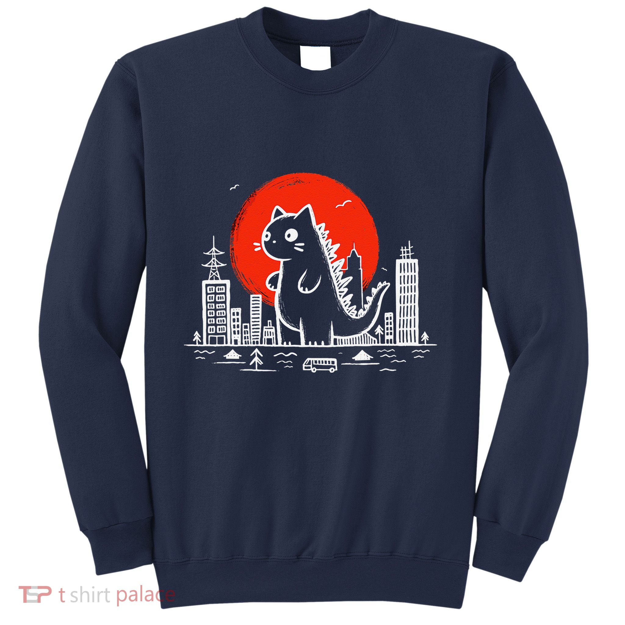 Catzilla Monster Cat Memes Retro Japan Kawaii Kaiju Sweatshirt