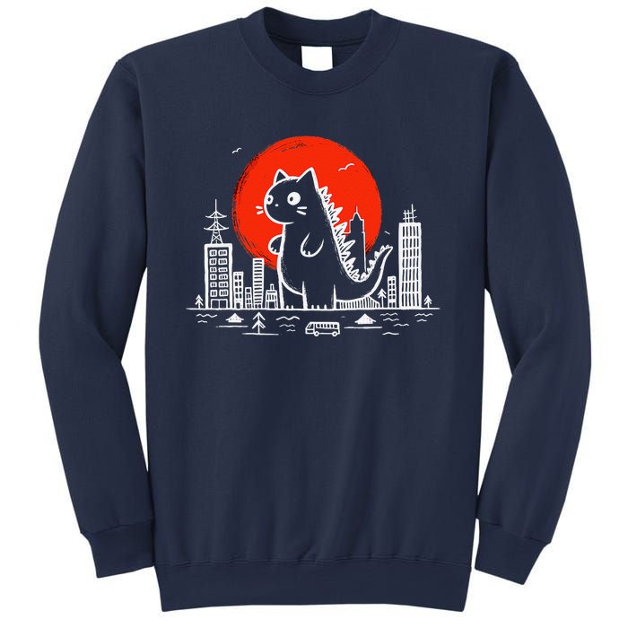 Catzilla Monster Cat Memes Retro Japan Kawaii Kaiju Sweatshirt