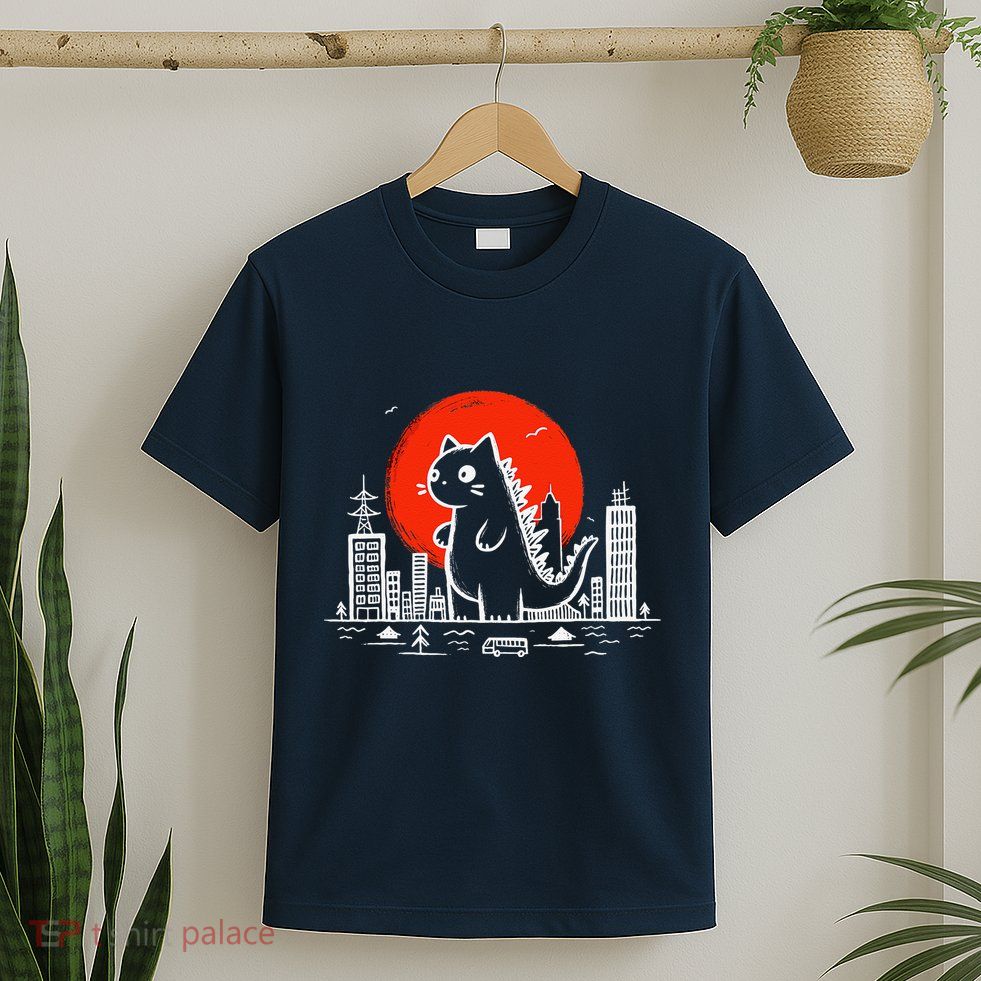 Catzilla Monster Cat Memes Retro Japan Kawaii Kaiju T-Shirt