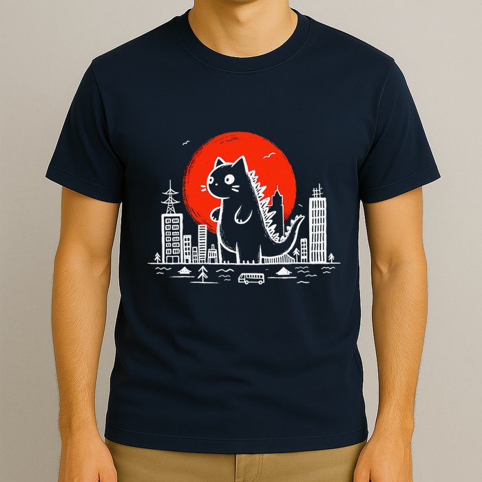 Catzilla Monster Cat Memes Retro Japan Kawaii Kaiju T-Shirt