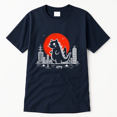Catzilla Monster Cat Memes Retro Japan Kawaii Kaiju Tall T-Shirt