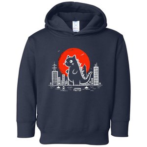 Catzilla Monster Cat Memes Retro Japan Kawaii Kaiju Toddler Hoodie