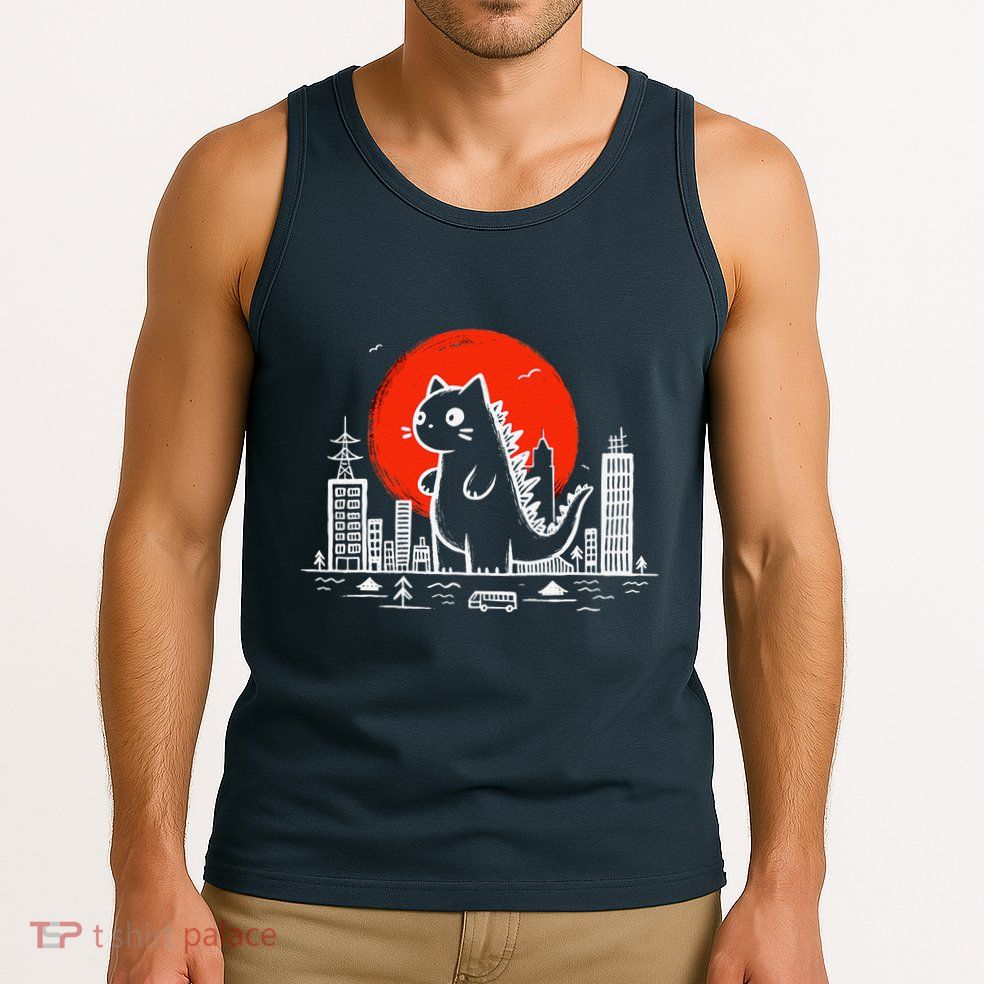 Catzilla Monster Cat Memes Retro Japan Kawaii Kaiju Tank Top
