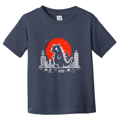 Catzilla Monster Cat Memes Retro Japan Kawaii Kaiju Toddler T-Shirt