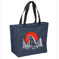 Catzilla Monster Cat Memes Retro Japan Kawaii Kaiju Zip Tote Bag