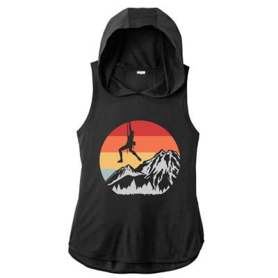 Climbing Mountain Climber Hiking Climb Funny Gift Ladies PosiCharge Tri-Blend Wicking Draft Hoodie Tank