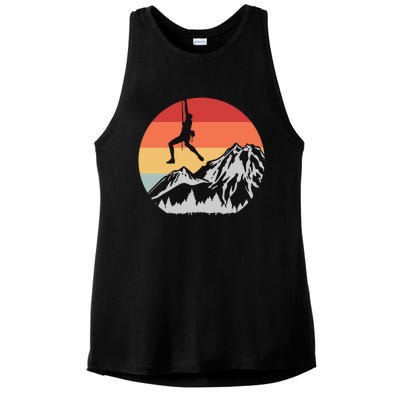 Climbing Mountain Climber Hiking Climb Funny Gift Ladies PosiCharge Tri-Blend Wicking Tank