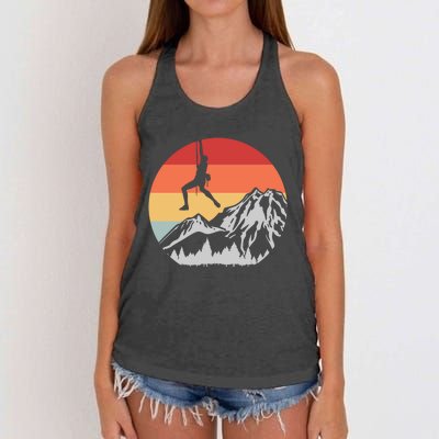 Climbing Mountain Climber Hiking Climb Funny Gift Women's Knotted Racerback Tank