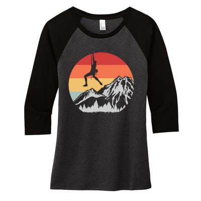 Climbing Mountain Climber Hiking Climb Funny Gift Women's Tri-Blend 3/4-Sleeve Raglan Shirt