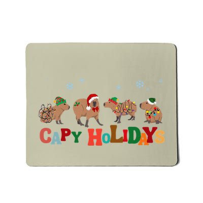 Capybara Merry Christmas Funny Capy Holiday Capybaras Lover Mousepad