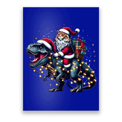 Cute Maine Coon Santa Hat Trex Christmas Maine Coon Owners Great Gift Poster