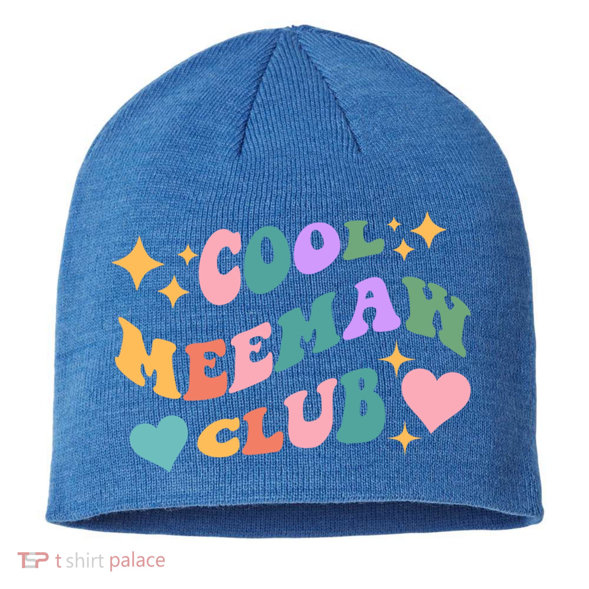 Cool Meemaw Club Grandma Meemaw Retro Groovy Colorful Gift Sustainable Beanie