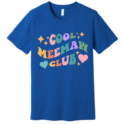 Cool Meemaw Club Grandma Meemaw Retro Groovy Colorful Gift Premium T-Shirt