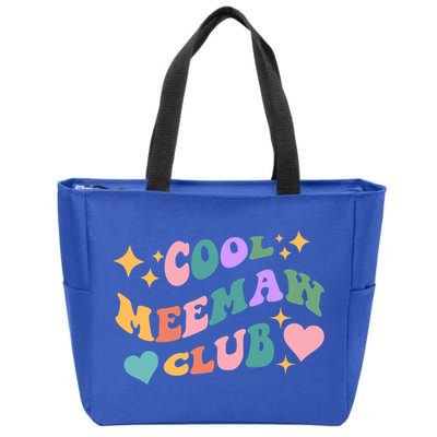 Cool Meemaw Club Grandma Meemaw Retro Groovy Colorful Gift Zip Tote Bag