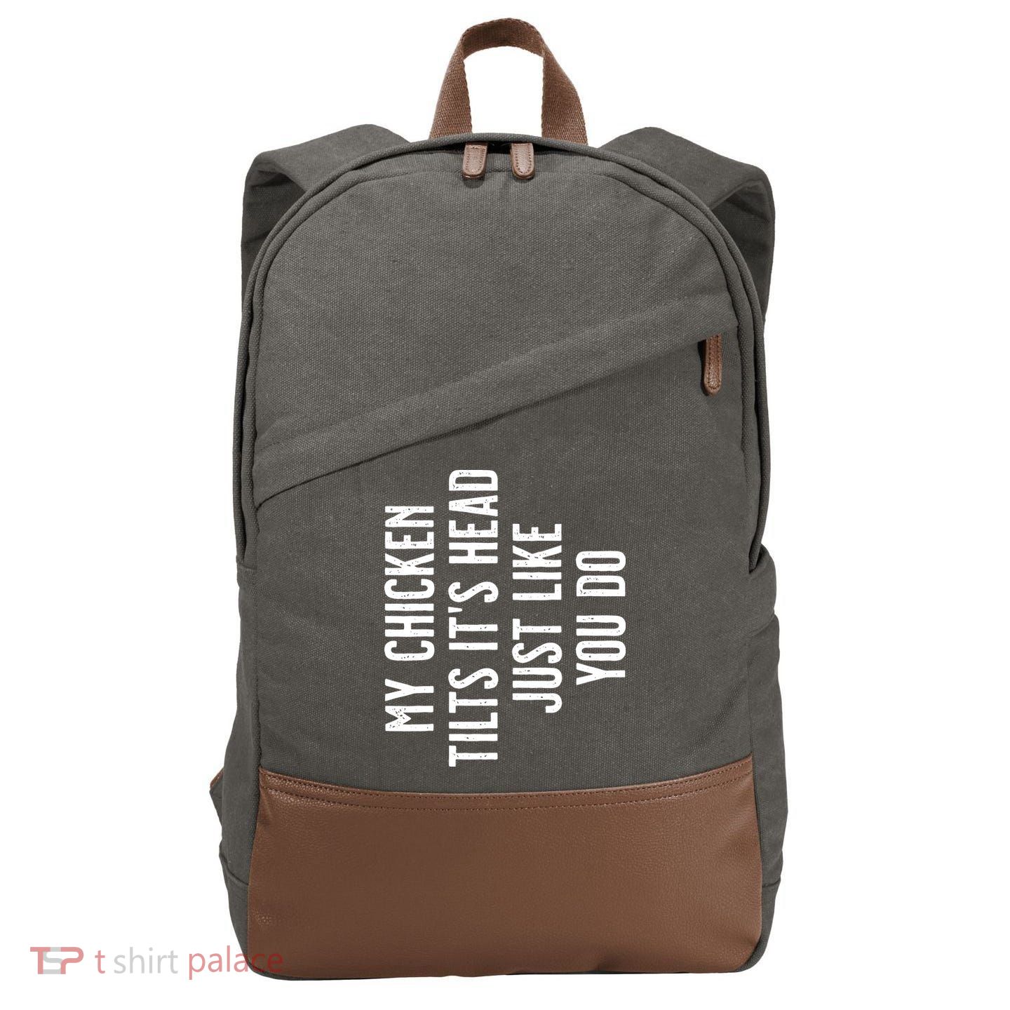Chicken My Chicken Tilts Its Head Cotton Canvas Backpack