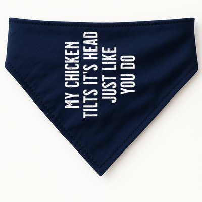 Chicken My Chicken Tilts Its Head USA-Made Doggie Bandana