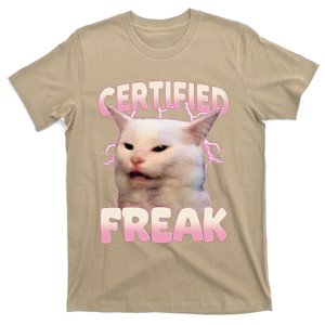 Cat Meme Certified Freak Eat Cement Cursed Cat Funny T-Shirt