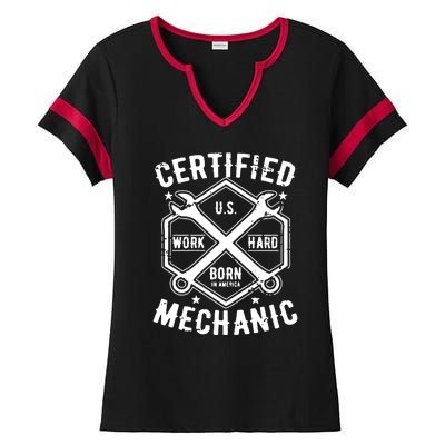 Certified Mechanic Ladies Halftime Notch Neck Tee