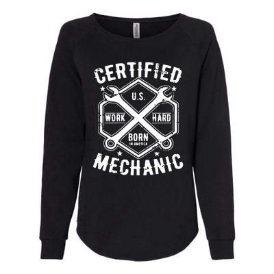 Certified Mechanic Womens California Wash Sweatshirt