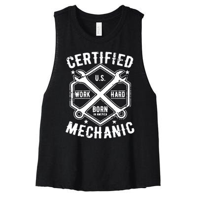 Certified Mechanic Women's Racerback Cropped Tank