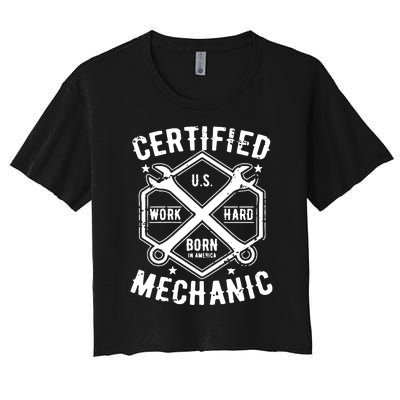 Certified Mechanic Women's Crop Top Tee