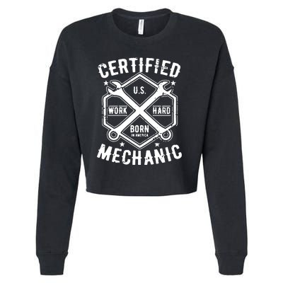 Certified Mechanic Cropped Pullover Crew