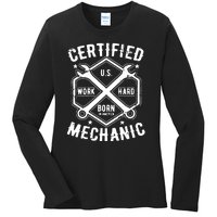 Certified Mechanic Ladies Long Sleeve Shirt