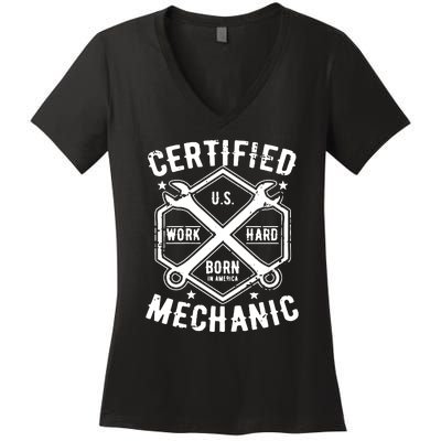 Certified Mechanic Women's V-Neck T-Shirt