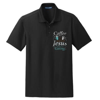 Coffee Morning Christian Gift Idea Jesus Dry Zone Grid Polo