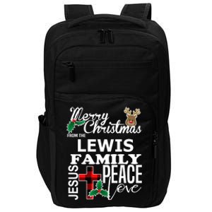 Cute Merry Christmas From The Lewis Family Christian Cool Gift Impact Tech Backpack