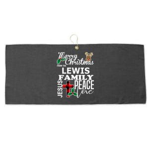 Cute Merry Christmas From The Lewis Family Christian Cool Gift Large Microfiber Waffle Golf Towel