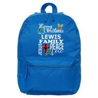 Cute Merry Christmas From The Lewis Family Christian Cool Gift 16 in Basic Backpack