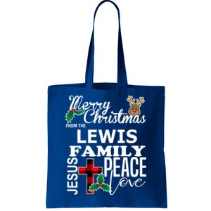 Cute Merry Christmas From The Lewis Family Christian Cool Gift Tote Bag