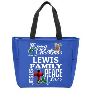 Cute Merry Christmas From The Lewis Family Christian Cool Gift Zip Tote Bag