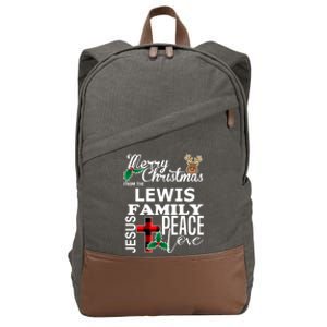 Cute Merry Christmas From The Lewis Family Christian Cool Gift Cotton Canvas Backpack