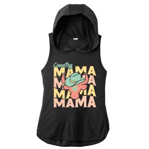 Country Mama Cowgirl Cute Mom Gift Ladies PosiCharge Tri-Blend Wicking Draft Hoodie Tank