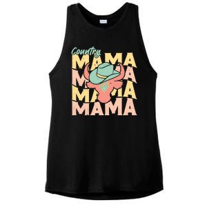 Country Mama Cowgirl Cute Mom Gift Ladies PosiCharge Tri-Blend Wicking Tank