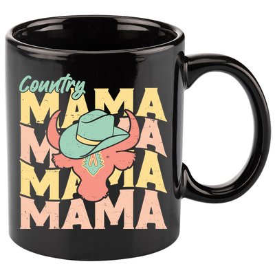 Country Mama Cowgirl Cute Mom Gift 11oz C Handle Ceramic Mug