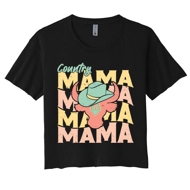 Country Mama Cowgirl Cute Mom Gift Crop Top