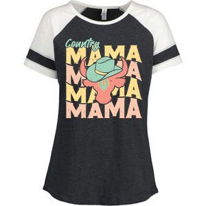 Country Mama Cowgirl Cute Mom Gift Enza Ladies Jersey Colorblock Tee