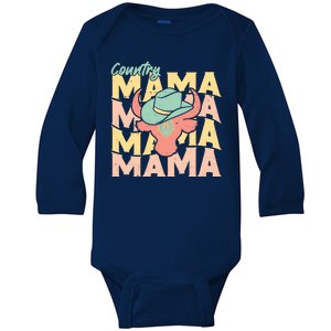 Country Mama Cowgirl Cute Mom Gift Baby Long Sleeve Bodysuit