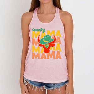 Country Mama Cowgirl Cute Mom Gift Women's Knotted Racerback Tank